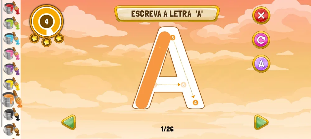 Atividade de traçado de letra no ABAUT