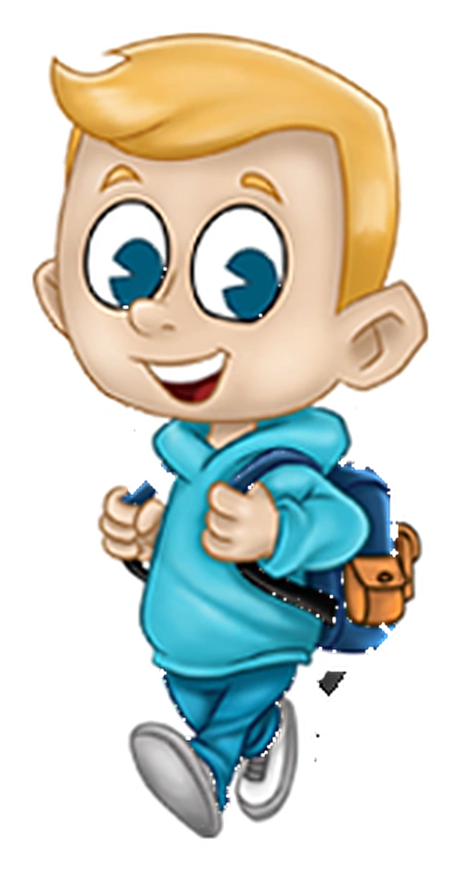 Personagem do Magic Club a caminho da escola