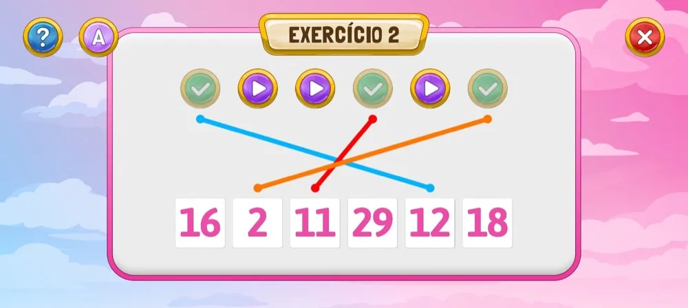 Tela de exercício do jogo ABAUT